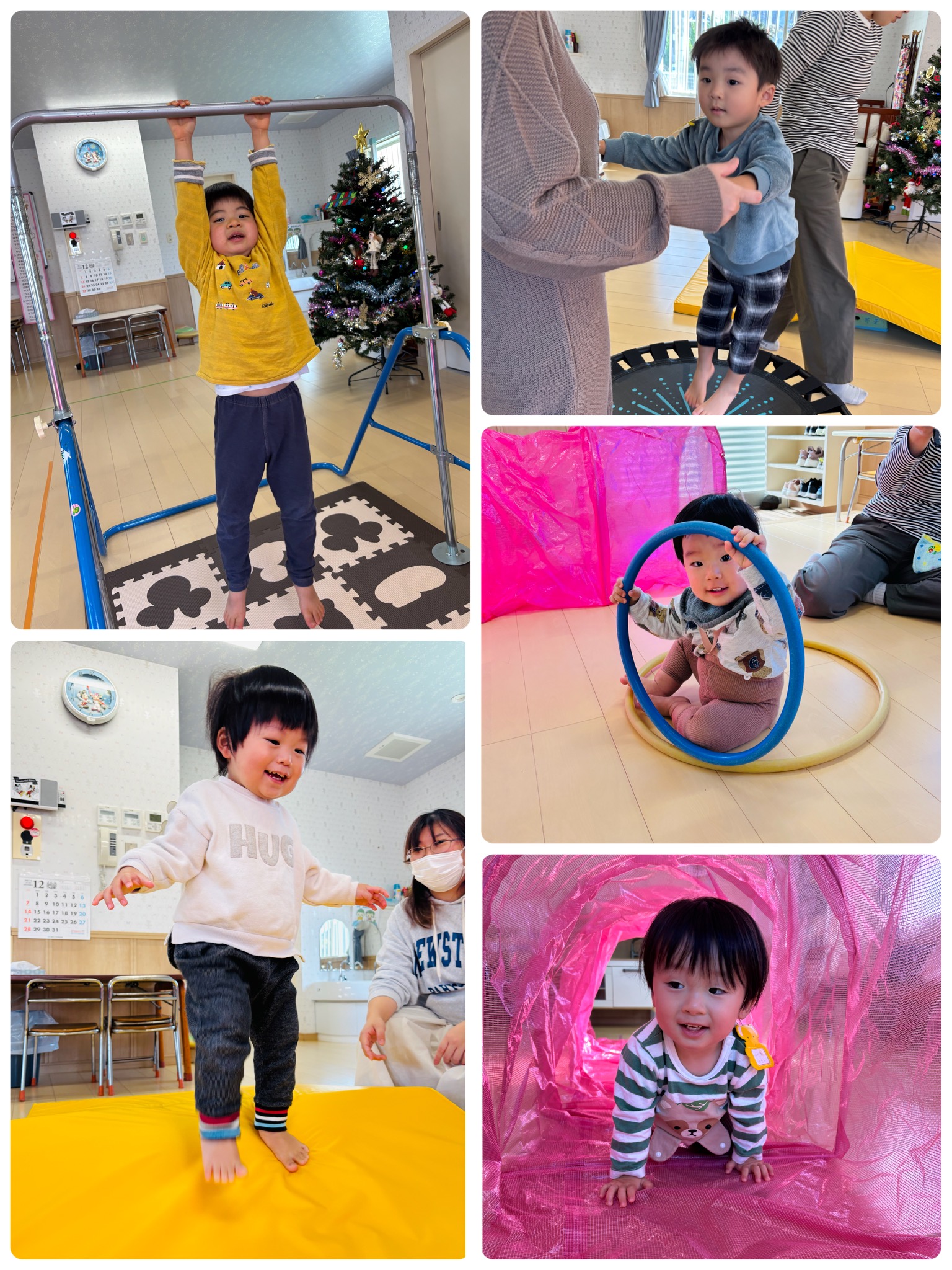 運動遊びをしました。